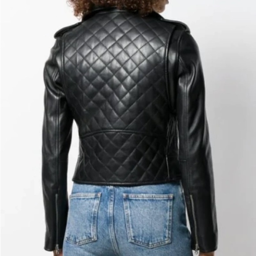 (NWT) Sandro - Ewan Leather Quilted Biker Jacket - Picture 12 of 12